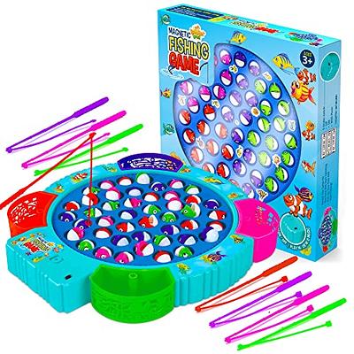 Magnetic and Hook Fishing Games for Kids Fish Games, Rotating Go Fishing  Game Kids, Board Games Fishing Toy Set (Green)
