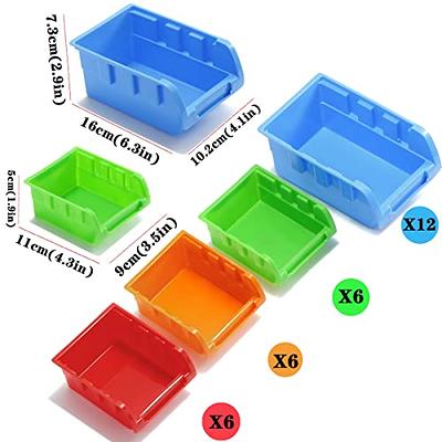 WISION Wall Mounted Storage Bins, 30 Wall Mount Tool Organizer Bins Plastic  Parts Rack Container, Easy Access Compartments For Tools, Hardware