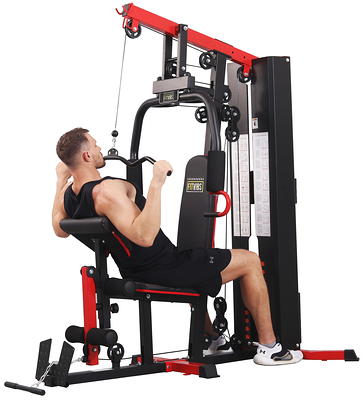 Soozier Home Gym Equipment, Multifunction Workout Machine with 145lbs  Weight Stack for Full Body Workout and Strength Training