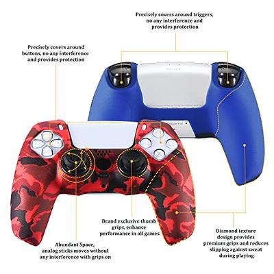 YoRHa Grip Texture Printing Silicone Cover Skin for PS5 Dualsense  Controller x 2(Camouflage Red+Blue) with Pro Thumb Grips x 8 - Yahoo  Shopping