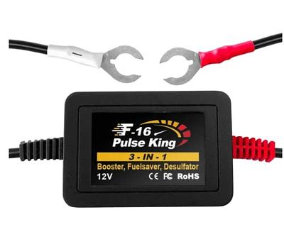 F16 Pulse King Battery Desulfator, Reconditioner, Auto Pulse Desulfation  Revives 12V Car Batteries, Lead-Acid Only, Easy to Attach, Very Low  1.5mA Drain