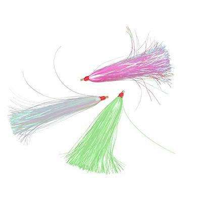 Fishing Bucktail Teasers, 12pcs Saltwater Fishing Lures Fluke Rig