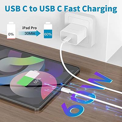  iPhone 15 Charger USB C Wall Charger iPad Pro Charger Type C  Charger Block 2 Pack with 2 Pack 6FT Cable for iPhone 15/15 Plus/15 Pro/15  Pro Max/iPad Pro/Mini/Air/Air4/AirPods/Samsung : Cell