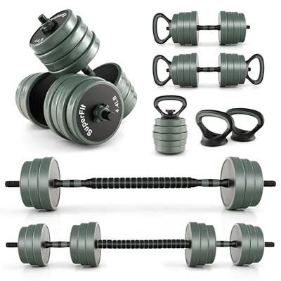 FitRx SmartBell Gym 2-in-1 Barbell & Dumbbell Set, Interchangeable  Adjustable Dumbbells and Barbell Weight Set, 100lbs., Black