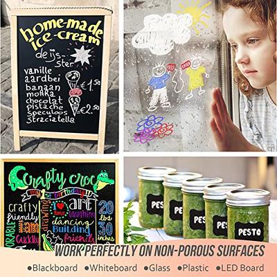 Funcils 10 Liquid Chalk Markers for Chalkboard - Window Markers for Glass, Blackboard, Car, Mirror - 6mm Ink Tip Washable, CH
