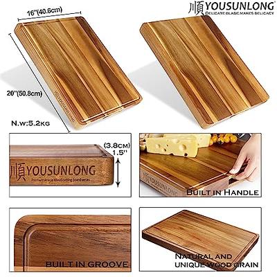 YOUSUNLONG Cutting Board Acacia Wood - 1.5in Thick with Juice
