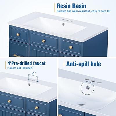 DHP Otum 24 Inch Bathroom Vanity with Sink, Navy Blue 