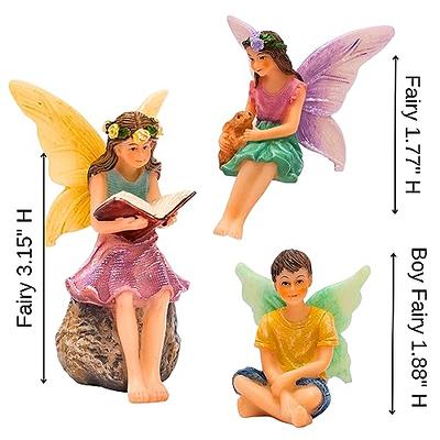 PRETMANNS Fairies for Fairy Garden - Fairy Garden Kit - Fairy Garden  Accessories - Boy & Girl Fairy Garden Fairies - Adorable Fairy Garden  Figurines 