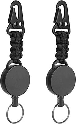 ELV Heavy Duty Retractable Keychain with Magnetic Closure and Carabiner, Retractable ID Badge Holder Clip, Retractable Badge Reel with 31” Dyneema