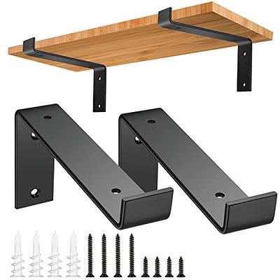 VEVOR Heavy Duty Shelf Brackets 2 Pack, Floating Shelf Bracket 9x12x4,  450lbs Load Garage Workshop Home Steel Shelf Brackets Hand Welded Triangle  Shelf Support Holder Wall Matte Black DIY Rustic