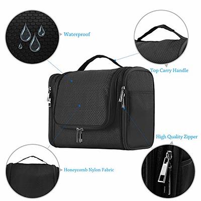 Pavilia Toiletry Bag for Men, Travel Toiletries Bag | Water-Resistant Dopp Kit, PU Leather Shaving Bag Organizer for Toiletry Accessories, Cosmetic