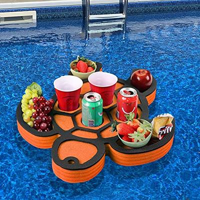 Polar Whale Floating Drink Holder Refreshment Table Tray for Pool Beach  Party Float Lounge Durable Black Foam 7 Compartment UV Resistant