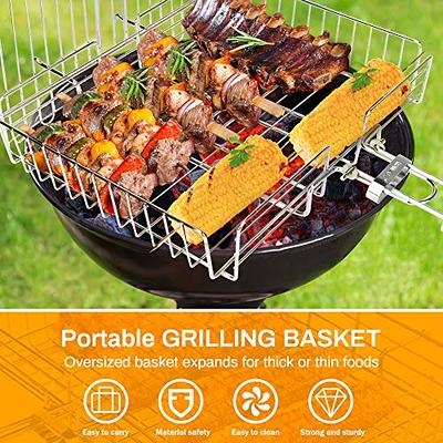 Grill Basket, Fish Grill Basket, Rustproof Stainless Steel BBQ