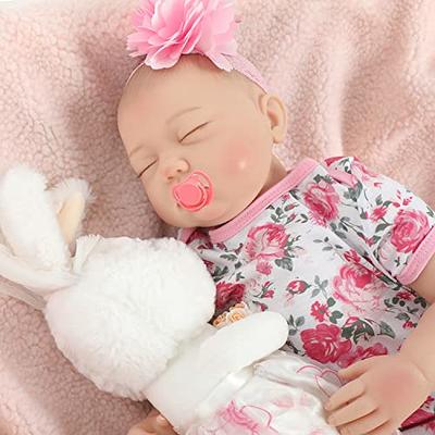 Lifelike Reborn Baby Dolls - 17-Inch Soft Body Realistic-Newborn Baby Dolls  Full Silicone Vinyl Body Poseable Baby Girl Gift Box for Kids Age 3+ 
