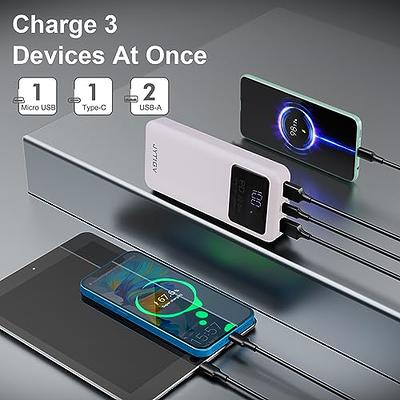 Power Bank 50000mah Portable Charger [Charge 6 Devices At Once], External  Battery Pack PD 20W USB C, Powerbank with Built-In Cable & Phone Holder,  Phone Charger Fast Charge for Most USB Devices