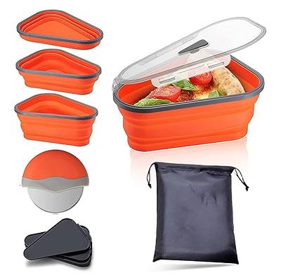 Silicone Pizza Storage Container Reusable 2 Compartments