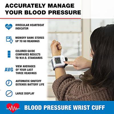 Wrist Blood Pressure Monitor, 60-Reading Memory with Irregular