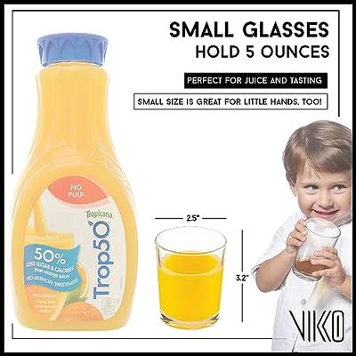 Vikko 5 Ounce Small Juice Glasses, Heavy Base Glassware, Mini Cups