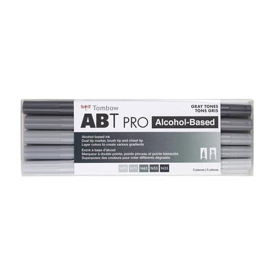 ABT PRO Alcohol-Based Art Markers, Blue Tones, 5-Pack