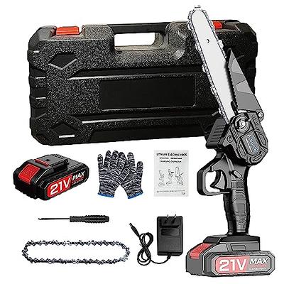 Mini Chainsaw 6-Inch with 2 Battery, Cordless power chain saws with  Security Lock, Handheld Small Chainsaw for Wood Cutting Tree Trimming –  Home Accessories