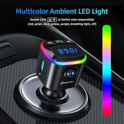 Bluetooth FM Transmitter for Car, Wireless Car Radio Adapter, Handsfree  Auto Kit with Remote Control, MP3 Music Player Support USB Charger Siri  Google