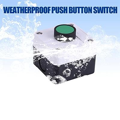 mxuteuk Momentary Push Button Switch Station Box Exit Button Switch ABS  Weatherproof for Automatic Gate Openers One Button Exterior Opener