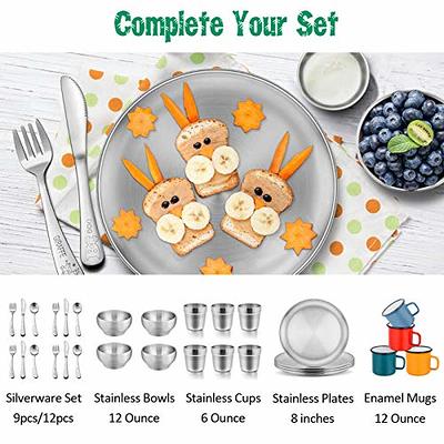 Wheat Straw Plates,Dishwasher & Microwave Safe Dinner Plates, Lightweight &  Unbreakable, Non-Toxin, BPA Free And Healthy Dishes For Kids Toddler 