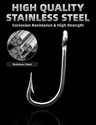 100Pcs Long Shank Fishing Hooks Stainless Steel Big game fishhooks