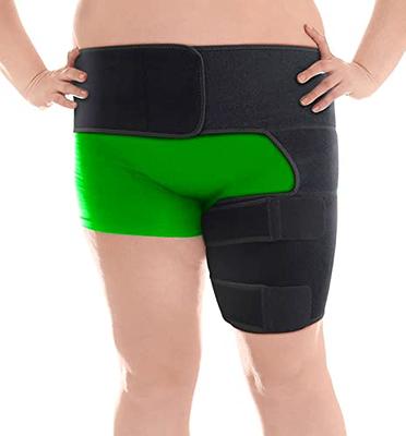 ANGGREK Electric Heated Hip Brace, Heated Thigh Brace Hot Compress Hip  Groin Vibration Massage Thigh Support Wrap Hip Brace US Plug