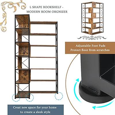 HOMISSUE Bookcase,7-Tier Tall Bookshelf Metal Bookcase and Bookshelves,  Free Standing Storage Modern Bookshelf for Home Office Living Room and