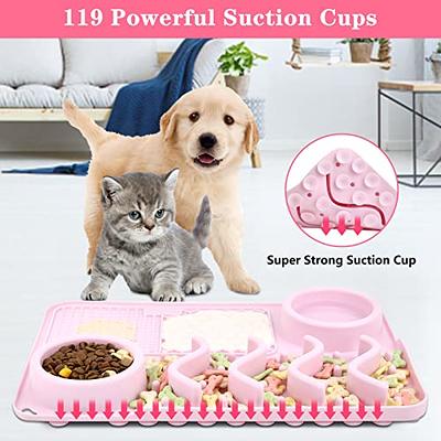 Hiyibo 17''x11''Lick Mat for Dogs,4 in 1 Dog Slow Feeder Mat,Slow Feeder Dog  Bowls,No Spilling Silicone Mat with Suction Cups,Slow Down Eating for  Small,Medium and Large Breed Size Dogs Cat(Pink) - Yahoo