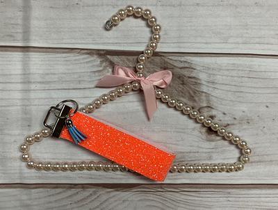 Pink LV, Keychain Wristlet, handmade key fob, wrist lanyard for keys, faux  leather keychain