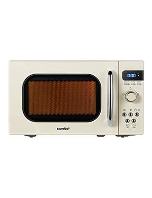 Retro Small Microwave Oven with Compact Size, 9 Preset Menus,  Position-Memory Tu