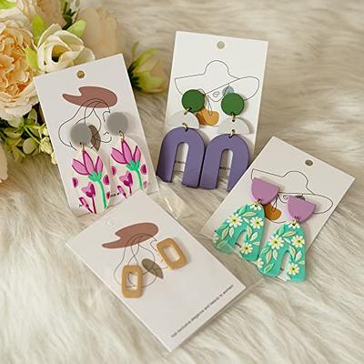 100Pcs Earring Display Card with 100Pcs Self-Seal Bags Earring