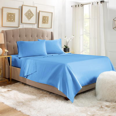 Mainstays Soft Wrinkle Resistant Microfiber King Navy Sheet Set, Blue