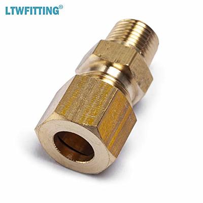 2 Pack 1/2 x 3/8 Male NPT Connector Brass Compression Fitting