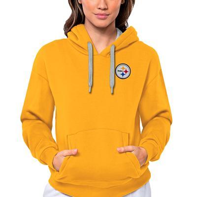 Men's Antigua Heathered Gray Pittsburgh Steelers Logo Victory Pullover  Hoodie - Yahoo Shopping