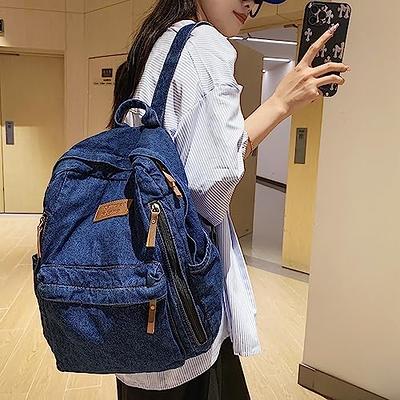 MaxxCloud Vintage Denim Laptop Backpack Casual Canvas Daypack Handbag Purse  Lightweight Rucksack Shoulder Bag