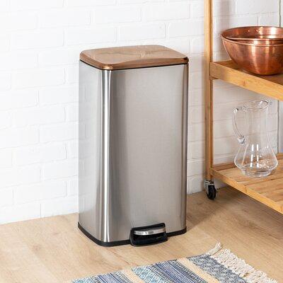 Honey-Can-Do 12L Square Stainless Steel Step Trash Can