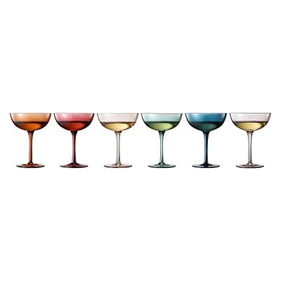 Colored Coupe Glasses | Set of 6 | 7 oz Classic Cocktail Glassware for  Champagne, Martini, Manhattan…See more Colored Coupe Glasses | Set of 6 | 7  oz