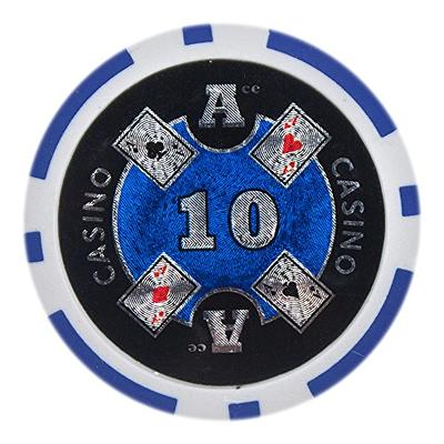 Claysmith Gaming Pack of 50 Showdown Poker Chips, Heavyweight 13.5-Gram  Clay Composite 