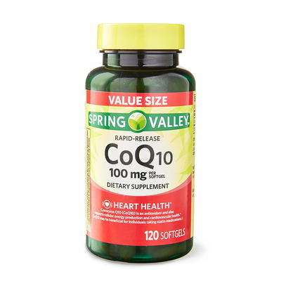 Spring Valley Rapid-Release CoQ10, 100 mg Softgels, 120 Count - Yahoo  Shopping