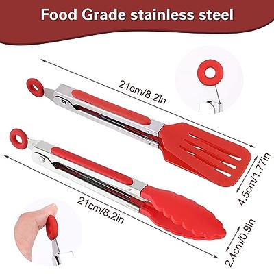 Mini Silicone Serving Tongs Set of 3 Non-Stick Small Kitchen Tongs