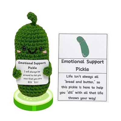 FMNGOP Exclusive Emotional Support Crochet Pickle Gift - Handmade Christmas  Ornament with Wooden Base - Cute Knitted Cucumber Doll - Unique Handcrafted  Pickle Comfort Companion (1PCS) - Yahoo Shopping