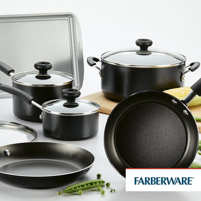 Farberware PURECOOK 12-Piece Ceramic Nonstick Pots and Pans Set/Cookware Set,  Lavender 