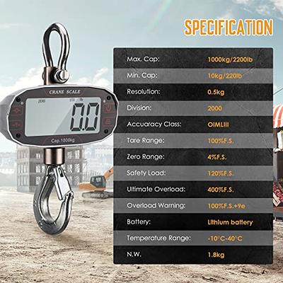 1pc Fishing Scale With Backlit LCD Display, 1g-50kg Digital