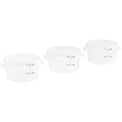 Vigor 6 Qt. Clear Square Polycarbonate Food Storage Container and Red Lid -  4/Pack