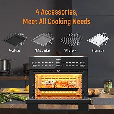 Air Fryer Toaster Oven Combo - Fabuletta 10-in-1 Countertop Convection Oven  1800W, Flip Up & Away Capability for Storage Space, Oil-Less Air Fryer