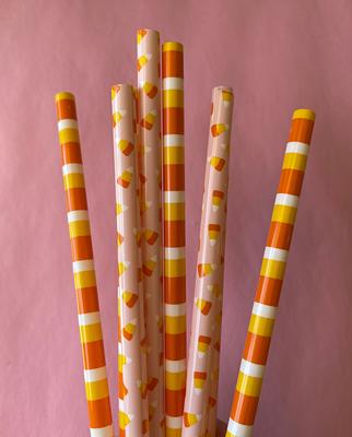 Pink & Orange Pumpkins Reusable Straws