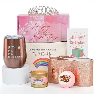 Amazon.com: Birthday Gifts for Women Gifts for Her Gift Box Gift Ideas for  Girlfriend Mom Female Friends Teenage Girl Best Friend Grandma 50th  Birthday Gifts for Her Self Care Pink Present Wine
